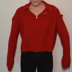 Cropped Red Brandy Melville Sweater